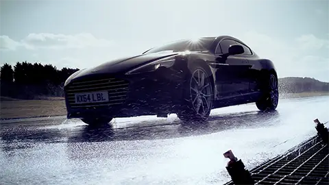 Aston Martin promotional video still - luxury car cinematic production